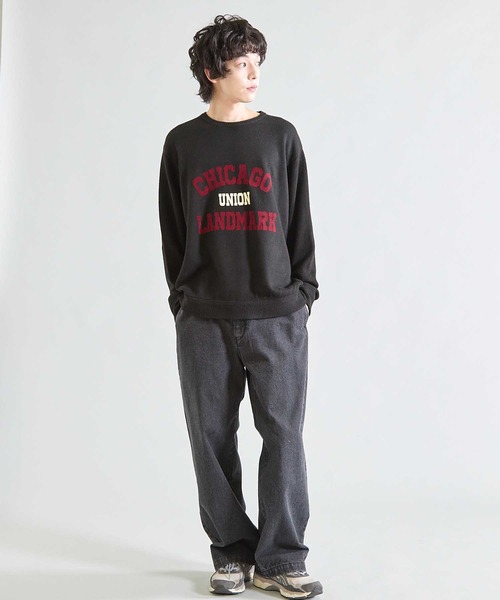 UNION STATION(ユニオンステーション)の「【ウォッシャブル素材】ソフトタッチスフレヤーン杢ニット(ニット/セーター・メンズ・ホワイト系その他/グレー系その他/ブラック系その他・M/L)」の13枚目の写真