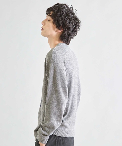 UNION STATION(ユニオンステーション)の「【ウォッシャブル素材】ソフトタッチスフレヤーン杢ニット(ニット/セーター・メンズ・ホワイト系その他/グレー系その他/ブラック系その他・M/L)」の15枚目の写真