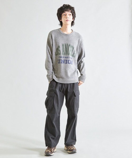 UNION STATION(ユニオンステーション)の「【ウォッシャブル素材】ソフトタッチスフレヤーン杢ニット(ニット/セーター・メンズ・ホワイト系その他/グレー系その他/ブラック系その他・M/L)」の18枚目の写真