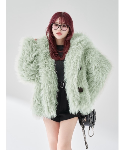 新品未開封　モンスターボリュームファーコート　ダーリッチ darich フリー ダーリッチ Darich モンスターボリュームファーコート Darichロゴ