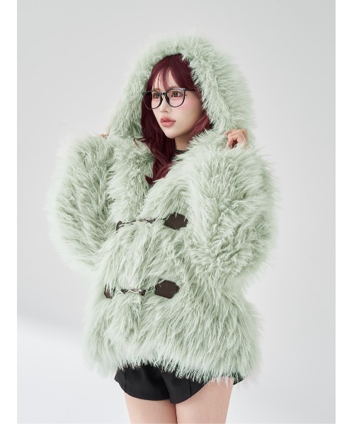 新品未開封　モンスターボリュームファーコート　ダーリッチ darich フリー ダーリッチ Darich モンスターボリュームファーコート Darichロゴ