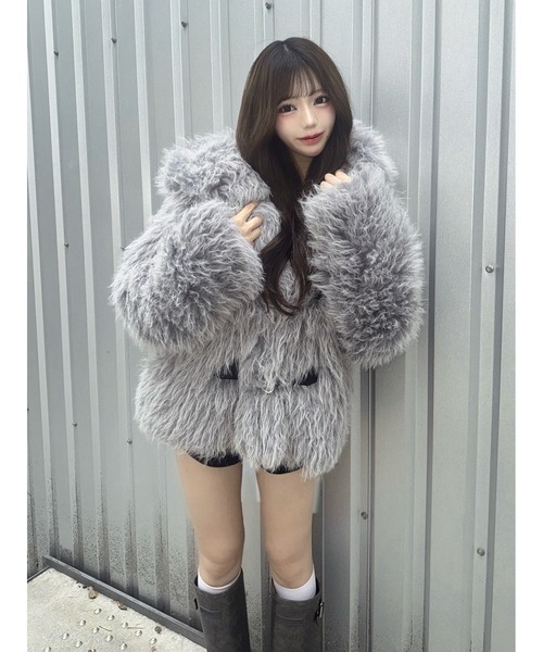 期間限定値下げ‼️11月16日まで　Darichモンスターボリュームファーコート Darichロゴガーメント＆DDロゴベロアハンガー付き】モンスター