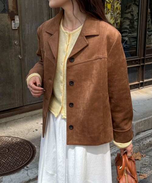 fredy emue(フレディエミュ)の「フェイクスエードジャケット(ダウンジャケット/コート・レディース・ブラウン/ベージュ・38)」の13枚目の写真