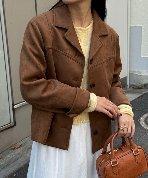 fredy emue(フレディエミュ)の「フェイクスエードジャケット(ダウンジャケット/コート・レディース・ブラウン/ベージュ・38)」の14枚目の写真