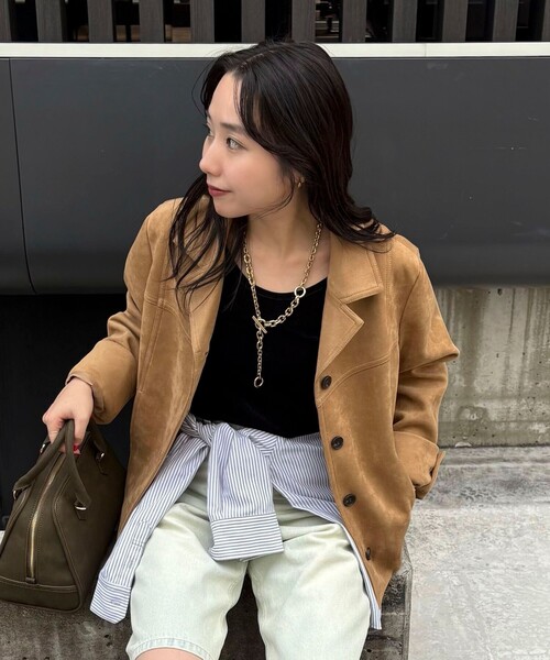 fredy emue(フレディエミュ)の「フェイクスエードジャケット(ダウンジャケット/コート・レディース・ブラウン/ベージュ・38)」の21枚目の写真