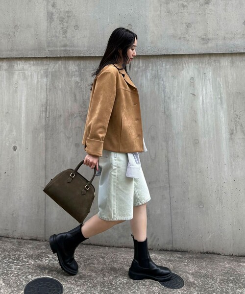 fredy emue(フレディエミュ)の「フェイクスエードジャケット(ダウンジャケット/コート・レディース・ブラウン/ベージュ・38)」の22枚目の写真