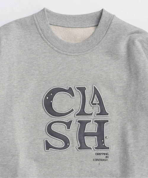 MAISON SPECIAL（メゾンスペシャル）の「CLASH Logo Stud Sweatshirt / CLASHロゴスタッズスウェット（スウェット・レディース・グレー/チャコールグレー/ピンク/グリーン・FREE）」の16枚目の写真