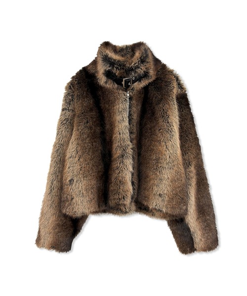 ANDGEEBEE(アンジービー)の「ベルトエコファーコート(その他アウター・レディース・ブラウン/グレー・FREE)」の12枚目の写真