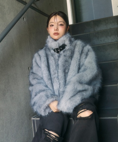 ベルトエコファーコート（その他アウター）｜ANDGEEBEE（アンジービー