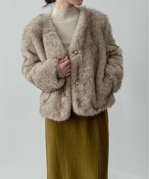 on:nue】[着用動画あり！] 金釦フェイクファーコート /2025 AW