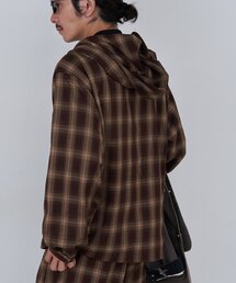 Kastane | 【セットアップ対応/チェック&ストライプ/ユニセックス】BM フードシャツ(シャツ/ブラウス)