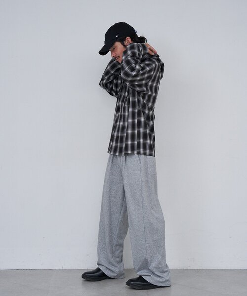 Kastane（カスタネ）の「*【セットアップ対応/チェック&ストライプ/ユニセックス】BM フードシャツ（シャツ/ブラウス・レディース・ブラック/ブラウン/ブルー・FREE）」の11枚目の写真