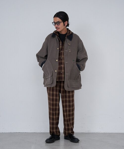 Kastane（カスタネ）の「*【セットアップ対応/チェック&ストライプ/ユニセックス】BM フードシャツ（シャツ/ブラウス・レディース・ブラック/ブラウン/ブルー・FREE）」の18枚目の写真