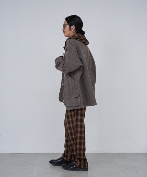 Kastane（カスタネ）の「*【セットアップ対応/チェック&ストライプ/ユニセックス】BM フードシャツ（シャツ/ブラウス・レディース・ブラック/ブラウン/ブルー・FREE）」の19枚目の写真