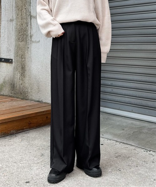セール】ダブルタックワイドスラックス（スラックス）｜LE MORE