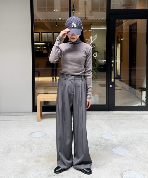 LE MORE（リモア）の「ダブルタックワイドスラックス（スラックス・レディース・グレー/ベージュ/ブラック・SHORT/FREE）」の10枚目の写真