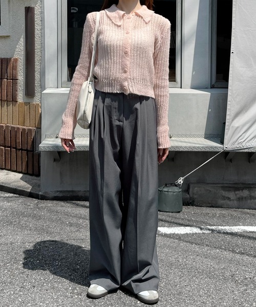 LE MORE（リモア）の「ダブルタックワイドスラックス（スラックス・レディース・グレー/ベージュ/ブラック・SHORT/FREE）」の11枚目の写真