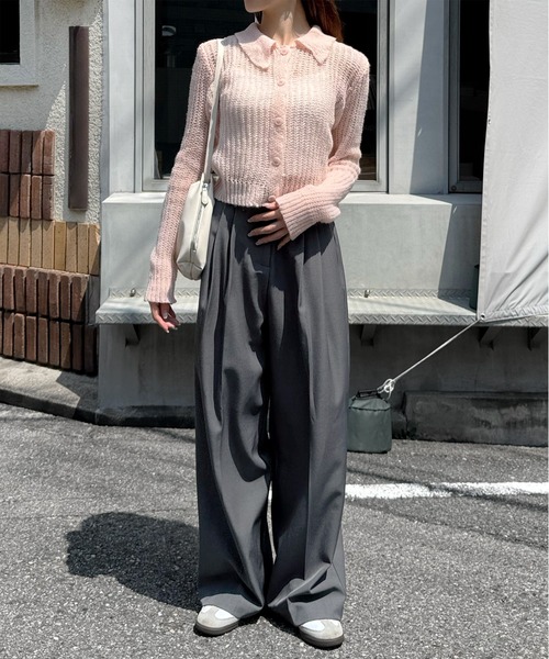 LE MORE（リモア）の「ダブルタックワイドスラックス（スラックス・レディース・グレー/ベージュ/ブラック・SHORT/FREE）」の12枚目の写真