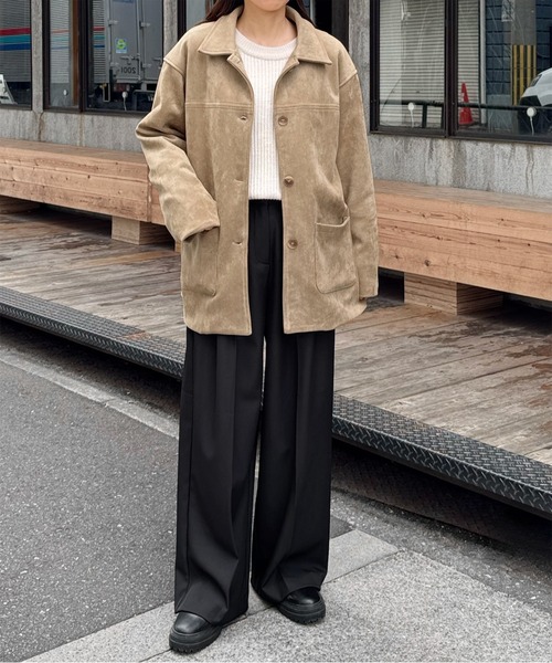 LE MORE（リモア）の「ダブルタックワイドスラックス（スラックス・レディース・グレー/ベージュ/ブラック・SHORT/FREE）」の15枚目の写真