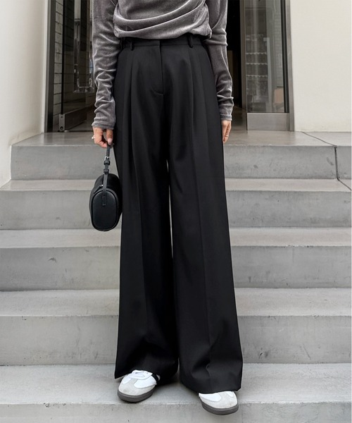 セール】ダブルタックワイドスラックス（スラックス）｜LE MORE