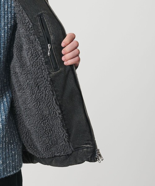 MONKEY TIME（モンキータイム）の「ボア デニム ジャケット（ブルゾン・メンズ・ダークグレー/ネイビー・S/M/L/XL）」の16枚目の写真