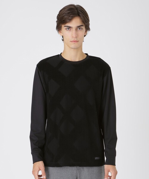 セール】パイルジャカードシャドーチェックカットソー（Tシャツ