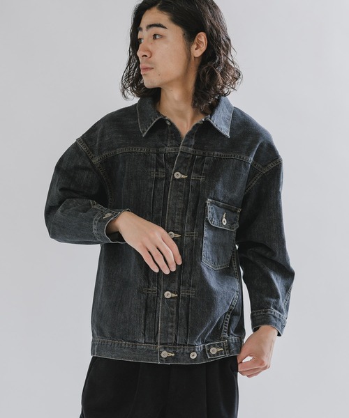 SKEWed(スキュー)の「SKEWed/スキュー ストーンウォッシュ加工 1st デニム エルドラド・ジャケット(デニムジャケット・メンズ・ブラック/ブルー・46/50/42)」の5枚目の写真