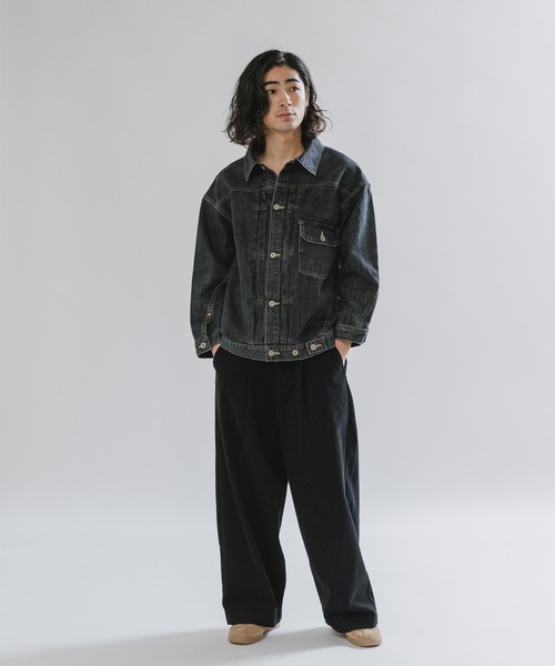 SKEWed(スキュー)の「SKEWed/スキュー ストーンウォッシュ加工 1st デニム エルドラド・ジャケット(デニムジャケット・メンズ・ブラック/ブルー・46/50/42)」の6枚目の写真