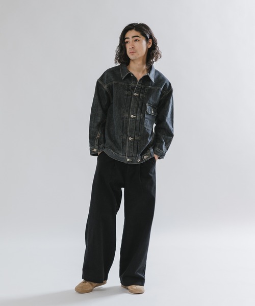 SKEWed(スキュー)の「SKEWed/スキュー ストーンウォッシュ加工 1st デニム エルドラド・ジャケット(デニムジャケット・メンズ・ブラック/ブルー・46/50/42)」の8枚目の写真