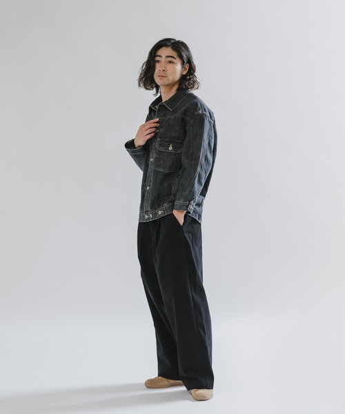 SKEWed(スキュー)の「SKEWed/スキュー ストーンウォッシュ加工 1st デニム エルドラド・ジャケット(デニムジャケット・メンズ・ブラック/ブルー・46/50/42)」の9枚目の写真