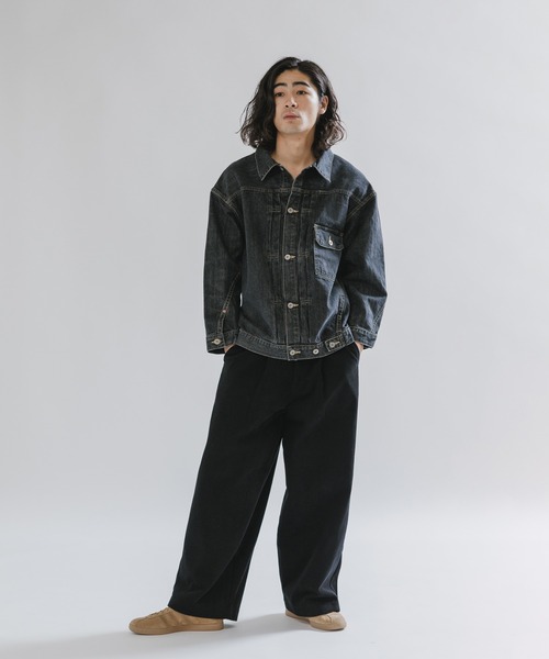SKEWed(スキュー)の「SKEWed/スキュー ストーンウォッシュ加工 1st デニム エルドラド・ジャケット(デニムジャケット・メンズ・ブラック/ブルー・46/50/42)」の7枚目の写真