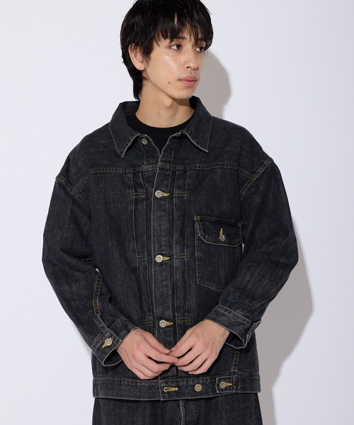 SKEWed(スキュー)の「SKEWed/スキュー ストーンウォッシュ加工 1st デニム エルドラド・ジャケット(デニムジャケット・メンズ・ブラック/ブルー・46/50/42)」の10枚目の写真