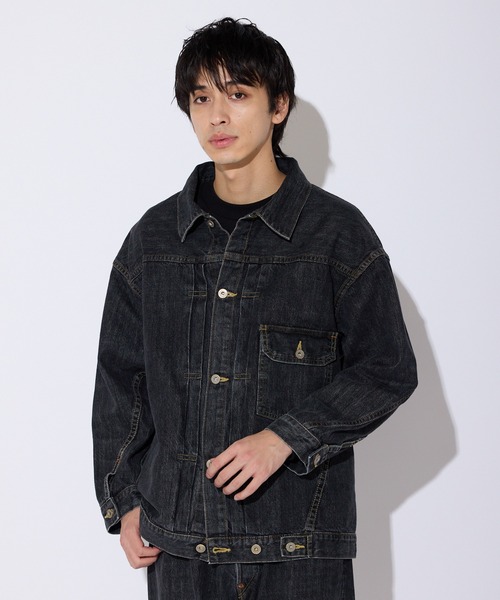 SKEWed(スキュー)の「SKEWed/スキュー ストーンウォッシュ加工 1st デニム エルドラド・ジャケット(デニムジャケット・メンズ・ブラック/ブルー・46/50/42)」の11枚目の写真