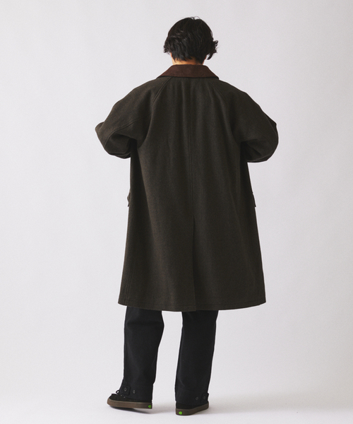 JOURNAL STANDARD relume(ジャーナルスタンダード レリューム)の「ハイランド ウール バルカラー コート(ステンカラーコート・メンズ・チャコールグレー/グレー/オリーブ/キャメル・MEDIUM/SMALL/LARGE)」の7枚目の写真
