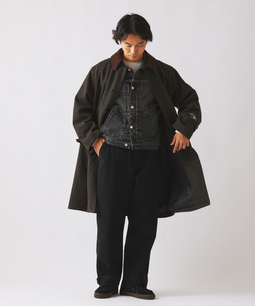 JOURNAL STANDARD relume(ジャーナルスタンダード レリューム)の「ハイランド ウール バルカラー コート(ステンカラーコート・メンズ・チャコールグレー/グレー/オリーブ/キャメル・MEDIUM/SMALL/LARGE)」の8枚目の写真