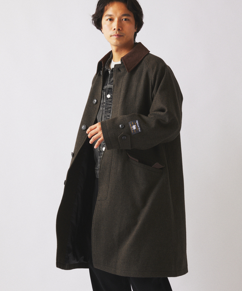 JOURNAL STANDARD relume(ジャーナルスタンダード レリューム)の「ハイランド ウール バルカラー コート(ステンカラーコート・メンズ・チャコールグレー/グレー/オリーブ/キャメル・MEDIUM/SMALL/LARGE)」の9枚目の写真