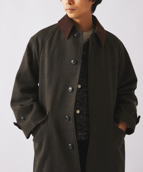 JOURNAL STANDARD relume(ジャーナルスタンダード レリューム)の「ハイランド ウール バルカラー コート(ステンカラーコート・メンズ・チャコールグレー/グレー/オリーブ/キャメル・MEDIUM/SMALL/LARGE)」の10枚目の写真