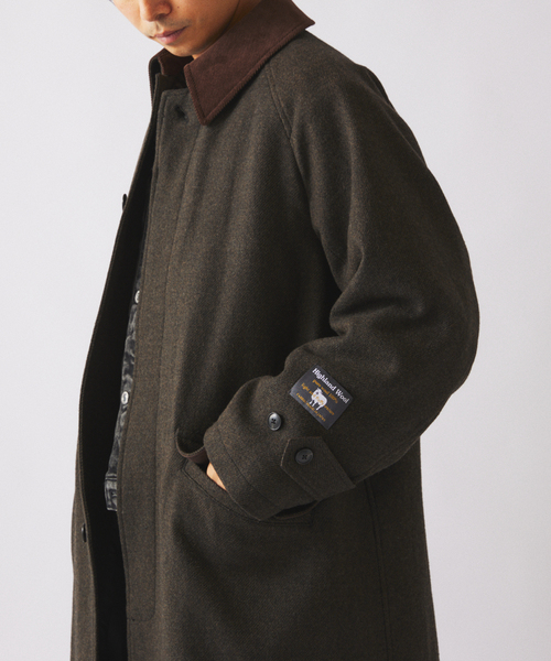 JOURNAL STANDARD relume(ジャーナルスタンダード レリューム)の「ハイランド ウール バルカラー コート(ステンカラーコート・メンズ・チャコールグレー/グレー/オリーブ/キャメル・MEDIUM/SMALL/LARGE)」の11枚目の写真