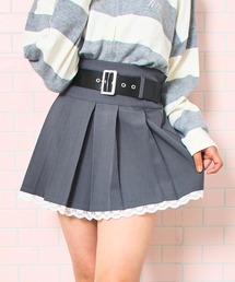 ANAP GｉRL（アナップガール）の「ベルト付 フリル プリーツ スカート【キッズお揃い】（スカート・キッズ）」