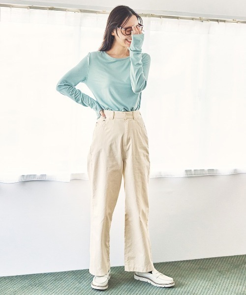 and myera(アンド マイラ)の「and myera サムホールTシャツ(Tシャツ/カットソー・レディース・ミント/ブラック/グレー・M/L/LL/S)」の11枚目の写真