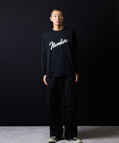 NUMBER (N)INE(ナンバーナイン)の「Number⑨ PRINTED CLASSIC L/S T-SHIRT / ナンバーナイン ロゴプリント クラシック ロンT(Tシャツ/カットソー・メンズ・ブラック/チャコール/ホワイト/チャコールグレー・M/L/XL)」の9枚目の写真