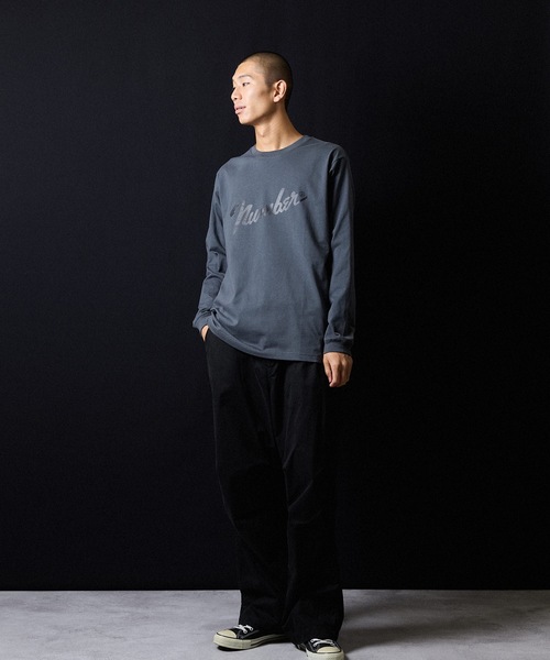 NUMBER (N)INE(ナンバーナイン)の「Number⑨ PRINTED CLASSIC L/S T-SHIRT / ナンバーナイン ロゴプリント クラシック ロンT(Tシャツ/カットソー・メンズ・ブラック/チャコール/ホワイト/チャコールグレー・M/L/XL)」の10枚目の写真