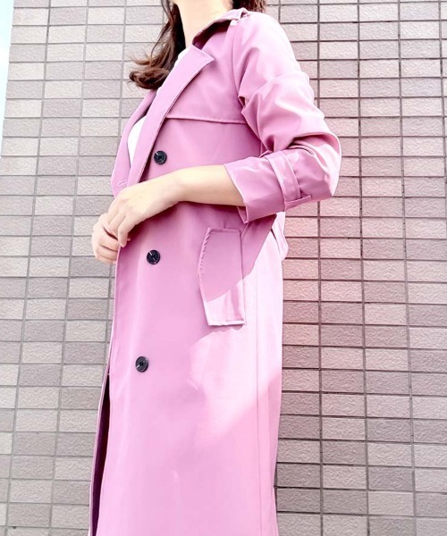 レオナール　ピンク トレンチコート シルク混紡 レオナール ピンク トレンチコート シルク混紡 LEONARD(レオナール