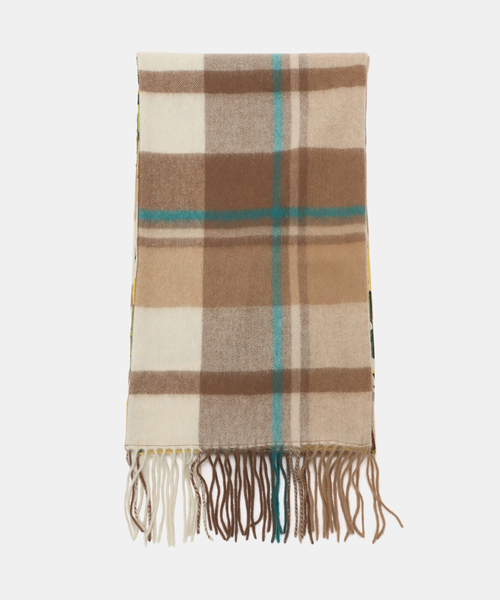 Spick & Span(スピックアンドスパン)の「manipuri/マニプリ シルクカシミヤWマフラー(マフラー・レディース・ブラック/ベージュ・FREE)」の1枚目の写真