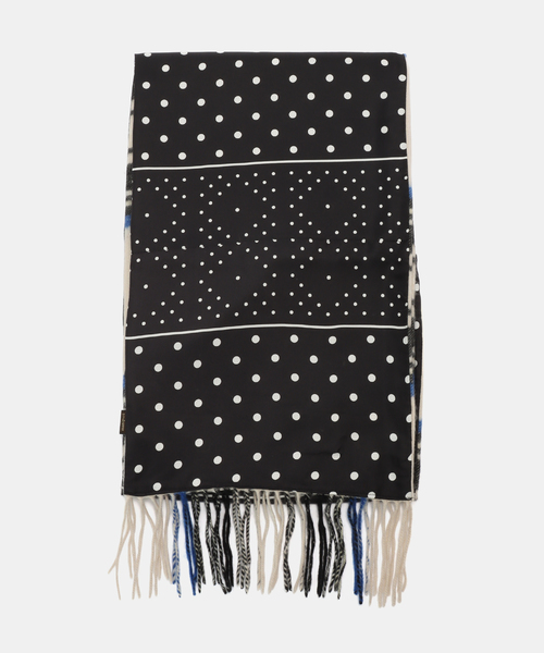 Spick & Span(スピックアンドスパン)の「manipuri/マニプリ シルクカシミヤWマフラー(マフラー・レディース・ブラック/ベージュ・FREE)」の3枚目の写真