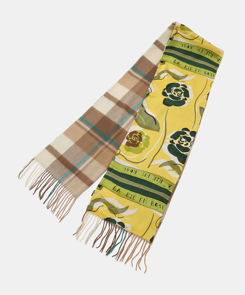 Spick & Span(スピックアンドスパン)の「manipuri/マニプリ シルクカシミヤWマフラー(マフラー・レディース・ブラック/ベージュ・FREE)」の5枚目の写真