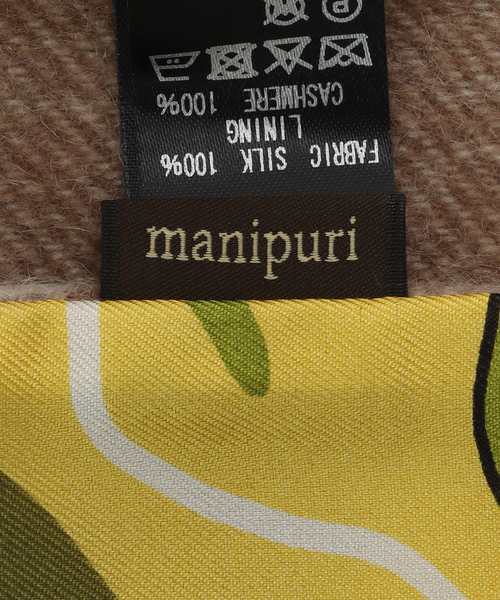 Spick & Span(スピックアンドスパン)の「manipuri/マニプリ シルクカシミヤWマフラー(マフラー・レディース・ブラック/ベージュ・FREE)」の6枚目の写真