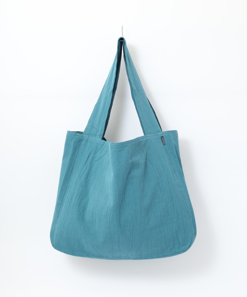 l'atelier Nuuit(アトリエヌイ)の「ウォッシュドコットン ラウンドバッグ XL(トートバッグ・レディース・ブルー/ダークオレンジ/ローズ/グリーン/ネイビー/パープル/ミント・ONE SIZE)」の11枚目の写真