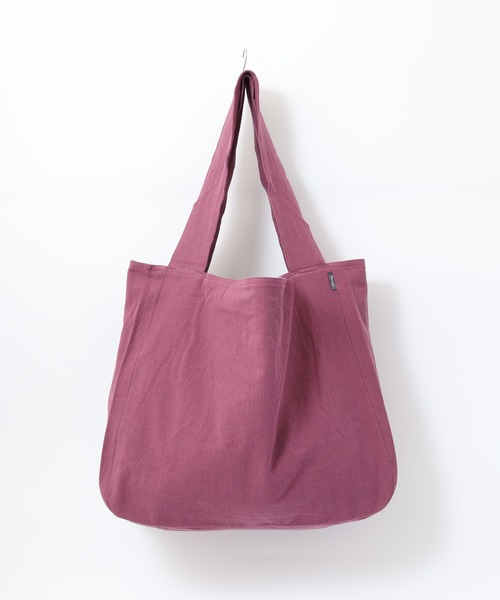 l'atelier Nuuit(アトリエヌイ)の「ウォッシュドコットン ラウンドバッグ XL(トートバッグ・レディース・ブルー/ダークオレンジ/ローズ/グリーン/ネイビー/パープル/ミント・ONE SIZE)」の14枚目の写真