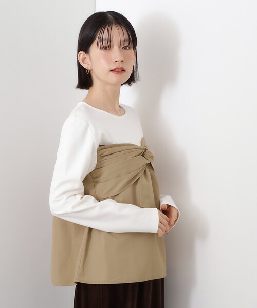 THE SHOP TK (ザ ショップ ティーケー )の「布帛切替カットソー(Tシャツ/カットソー・レディース・アイボリー系4/ブラック系4・12/13)」の14枚目の写真